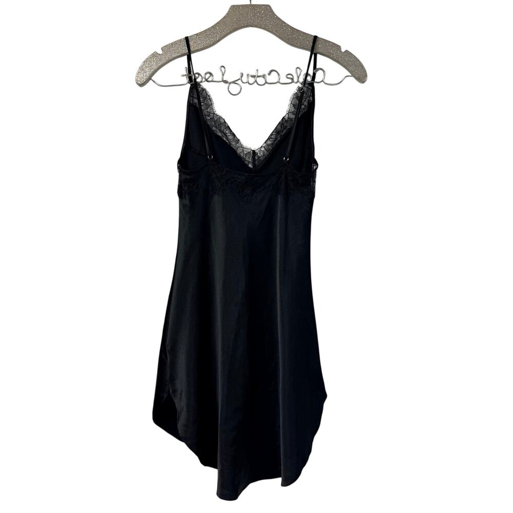 Victorias Secret Black Lace Trim Slip Mini Dress Small
